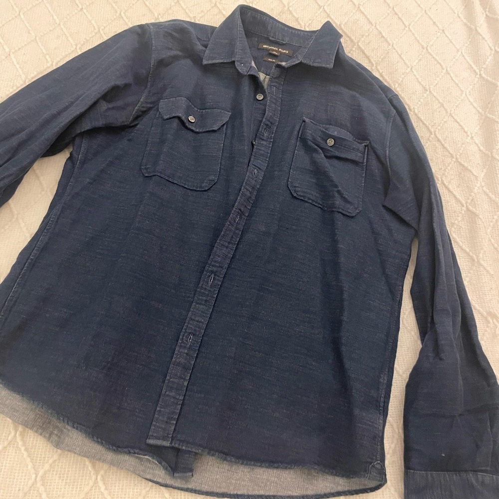 Michael Kors Navy Button-Up Shirt